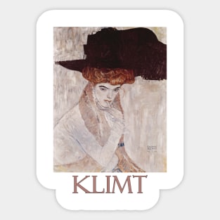 The Black Feathered Hat by Gustav Klimt Sticker